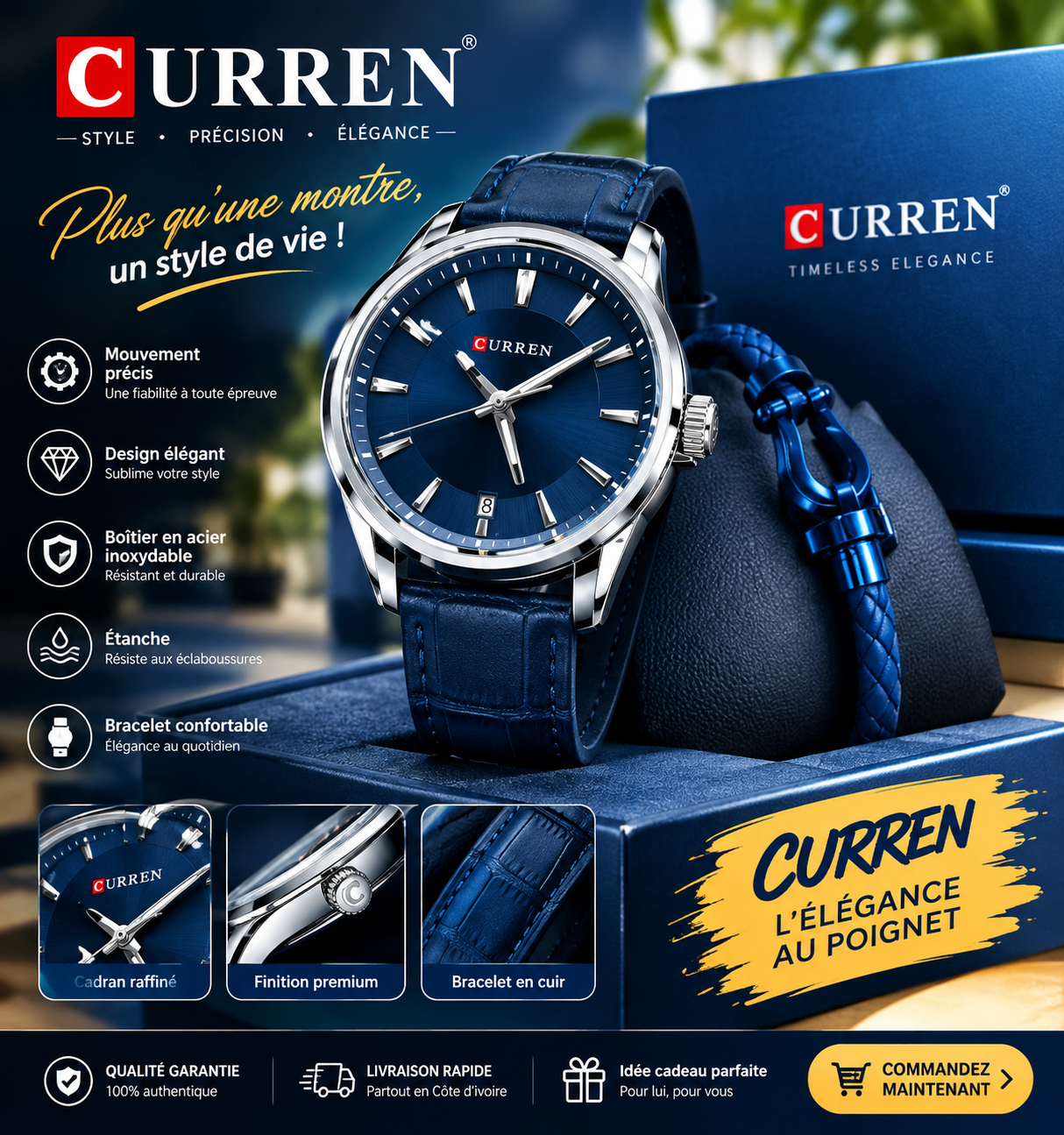 Montre CURREN hommes authentique