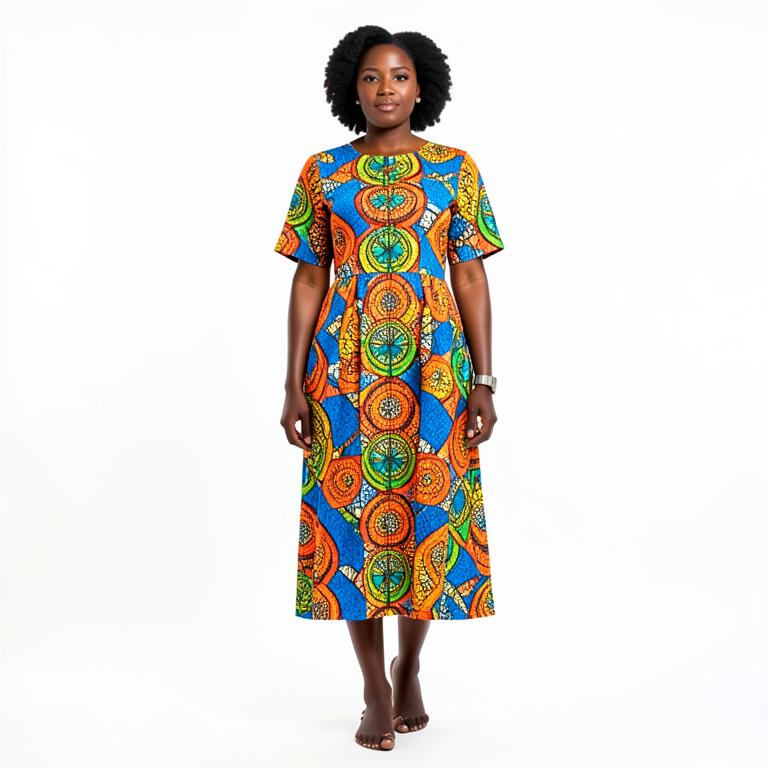 Robe en pagne moderne
